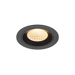 ceiling recessed luminaire NUMINOS M round, suitable for VDU workstation IP20, black, lacquered dimmable
