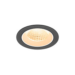 ceiling recessed luminaire NUMINOS M round, suitable for VDU workstation IP20, black, white, lacquered dimmable