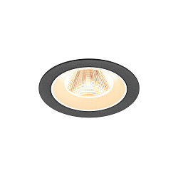 ceiling recessed luminaire NUMINOS M round, suitable for VDU workstation IP20, black, white, lacquered dimmable