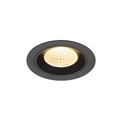 ceiling recessed luminaire NUMINOS M round, suitable for VDU workstation IP20, black, lacquered dimmable
