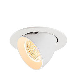Apparecchio da incasso a soffitto NUMINOS GIMBLE L rotondo, adatto a postazioni di lavoro VDU IP20, bianco