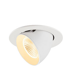 Apparecchio da incasso a soffitto NUMINOS GIMBLE L rotondo, adatto a postazioni di lavoro VDU IP20, bianco
