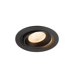 Apparecchio da incasso a soffitto NUMINOS MOVE L rotondo, adatto a postazioni di lavoro VDU IP20, nero, laccato dimmerabile