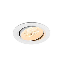 Apparecchio da incasso a soffitto NUMINOS MOVE L rotondo, adatto a postazioni di lavoro VDU IP20, bianco, laccato dimmerabile