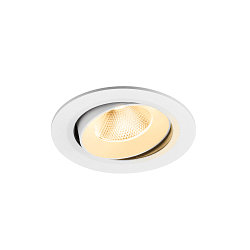 Apparecchio da incasso a soffitto NUMINOS MOVE L rotondo, adatto a postazioni di lavoro VDU IP20, bianco, laccato dimmerabile