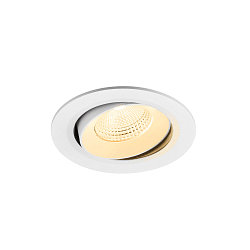 Apparecchio da incasso a soffitto NUMINOS MOVE L rotondo, adatto a postazioni di lavoro VDU IP20, bianco, laccato dimmerabile