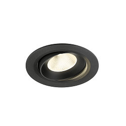 Apparecchio da incasso a soffitto NUMINOS MOVE L rotondo, adatto a postazioni di lavoro VDU IP20, nero, laccato dimmerabile