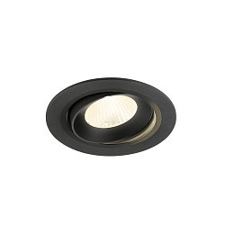 Apparecchio da incasso a soffitto NUMINOS MOVE L rotondo, adatto a postazioni di lavoro VDU IP20, nero, laccato dimmerabile