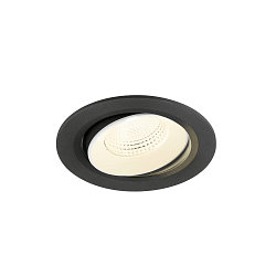 Apparecchio da incasso a soffitto NUMINOS MOVE L rotondo, adatto a postazioni di lavoro VDU IP20, nero, bianco