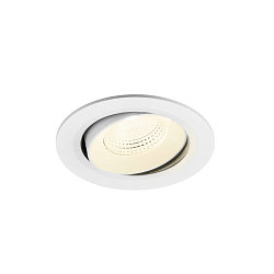 Apparecchio da incasso a soffitto NUMINOS MOVE L rotondo, adatto a postazioni di lavoro VDU IP20, bianco, laccato dimmerabile