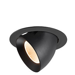 Apparecchio da incasso a soffitto NUMINOS GIMBLE XL adatto a postazioni di lavoro VDU IP20, nero, laccato dimmerabile