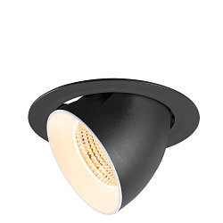 Apparecchio da incasso a soffitto NUMINOS GIMBLE XL adatto a postazioni di lavoro VDU IP20, nero, bianco, laccato dimmerabile