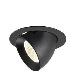 Apparecchio da incasso a soffitto NUMINOS GIMBLE XL adatto a postazioni di lavoro VDU IP20, nero, laccato dimmerabile