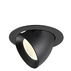 Apparecchio da incasso a soffitto NUMINOS GIMBLE XL adatto a postazioni di lavoro VDU IP20, nero, laccato dimmerabile