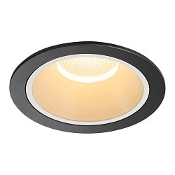 Plafonnier encastr NUMINOS XL rond, adapt aux postes de travail avec cran IP20, noir, blanche, laqu gradable
