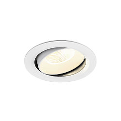 Apparecchio da incasso a soffitto NUMINOS MOVE XL rotondo, adatto a postazioni di lavoro VDU IP20, bianco, laccato dimmerabile