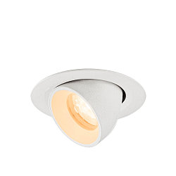 Apparecchio da incasso a soffitto NUMINOS GIMBLE XS rotondo, adatto a postazioni di lavoro VDU IP20, bianco