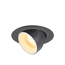 Apparecchio da incasso a soffitto NUMINOS GIMBLE XS rotondo, adatto a postazioni di lavoro VDU IP20, nero, bianco