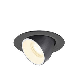Apparecchio da incasso a soffitto NUMINOS GIMBLE XS rotondo, adatto a postazioni di lavoro VDU IP20, nero, bianco
