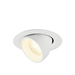 Apparecchio da incasso a soffitto NUMINOS GIMBLE XS rotondo, adatto a postazioni di lavoro VDU IP20, bianco
