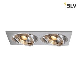 Ceiling recessed spot NEW TRIA ES111 2 SQUARE, 2xGU10, 230V, inkl. clip springs, alu brushed