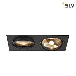 Ceiling recessed spot NEW TRIA ES111 2 SQUARE, 2xGU10, 230V, incl. Clip springs, black