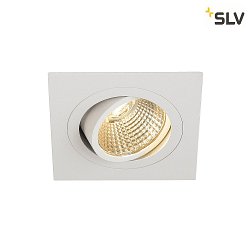 LED Downlight Set NEW TRIA DL SQUARE Recessed luminaire, 6W, 38, 2700K, incl. driver, clip springs, white