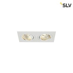 LED Downlight Set NEW TRIA II DL SQUARE Recessed luminaire, 2x6W, 38, 2700K, incl. driver, clip springs, white