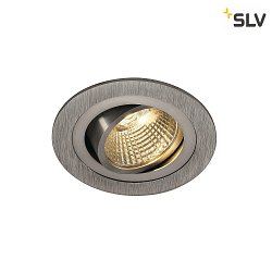 LED Deckeneinbaustrahler NEW TRIA 77 DL SET, Rund, 6.2W, COB LED, 3000K, 38, inkl. Treiber und Clipfedern, Alu gebrstet