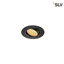 LED Ceiling recessed spot NEW TRIA DL SET, round, 13W, COB  LED, 2700K, 38, incl. Driver, Clip springs, black