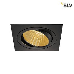 LED Ceiling recessed spot NEW TRIA DL SET, square, COB LED, 2700K, 30, incl. Driver, Clip springs, black