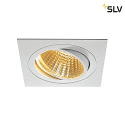 LED Ceiling recessed spot NEW TRIA DL SET, square, COB LED, 2700K, 30, incl. Driver, Clip springs, white