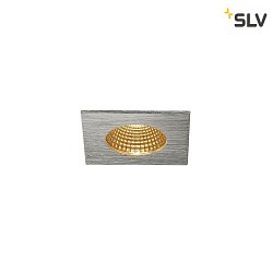 LED Ceiling recessed luminaire PATTA-I, square, 12W, COB LED, 38, 3000K, IP65, incl. Driver, alu brushed