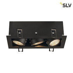 LED Ceiling recessed spot KADUX Triple, 3x6,2W, COB LED, 3000K, 38, incl. Driver, Clip springs, black