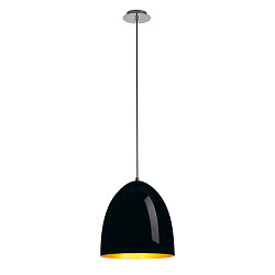 Pendant luminaire PARA CONE 30, round, E27, max. 60W, black/gold