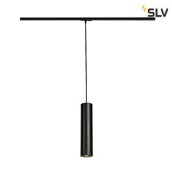 1- Luminaire  suspension monophas ENOLA_B PD-1 cylindrique, adaptateur monophas inclus GU10 IP20, noir  gradable