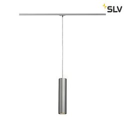 1-HV-phase-track pendant luminaire ENOLA_B, GU10 QPAR51 max. 50W, incl. Adaptor, silver grey / black