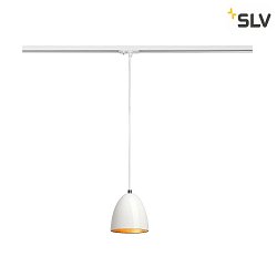 1-Phase Pendant luminaire PARA CONE 14, GU10, incl. 1-Phase-adaptor, white/gold