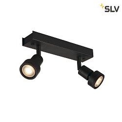 Spot PURI 2 con anello decorativo GU10 IP20, nero