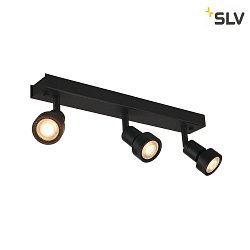 Spot PURI 3 con anello decorativo GU10, Nero