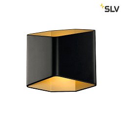 LED Wall luminaire CARISO 2, 7,6W, COB LED, 3000K, black/brass