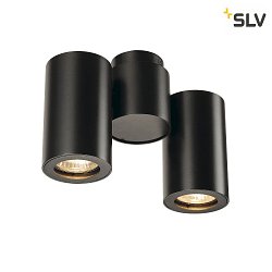 Spot ENOLA B DOUBLE 2-Lampadine GU10 IP20, nero dimmerabile