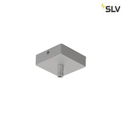 Zubehr fr LED Pendelleuchte GLENOS - Deckenrosette, 8.5 x 8.5 x 2,7cm, mit Zugentlastung, Silbergrau