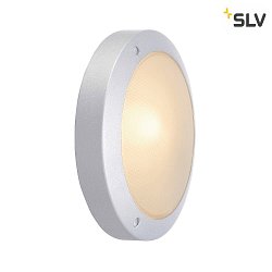 Outdoor luminaire BULAN Wall / Ceiling luminaire, round, E14, max. 60W, satined glass, silver grey