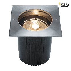 Outdoor Bodeneinbaustrahler DASAR 215, IP67 / IP65 IK08, GU10 QPAR111 max. 75W, Edelstahlblende 316, begehbar, Eckig