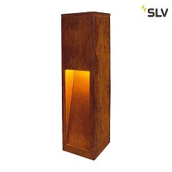 Luce con piedistallo RUSTY SLOT 50 piccolo, angolare, indiretto E27 IP44, Ruggine dimmerabile