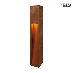 Luce con piedistallo RUSTY SLOT 80 grande, angolare, indiretto E27 IP44, Ruggine dimmerabile