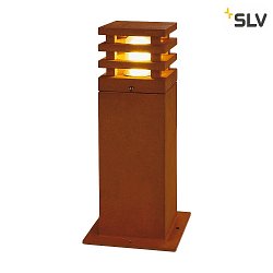 Luce con piedistallo RUSTY SQUARE 40 piccolo, angolare E27 IP55, ruggine dimmerabile