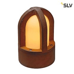 Outdoor luminaire RUSTY CONE, IP54, height 24cm, E14 C35, FeCSi steel rust color