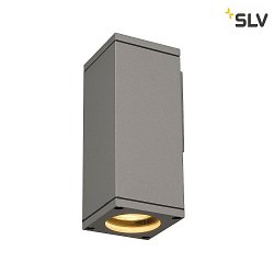 Auenleuchte THEO WALL OUT Wandleuchte, eckig, GU10, IP44, silbergrau